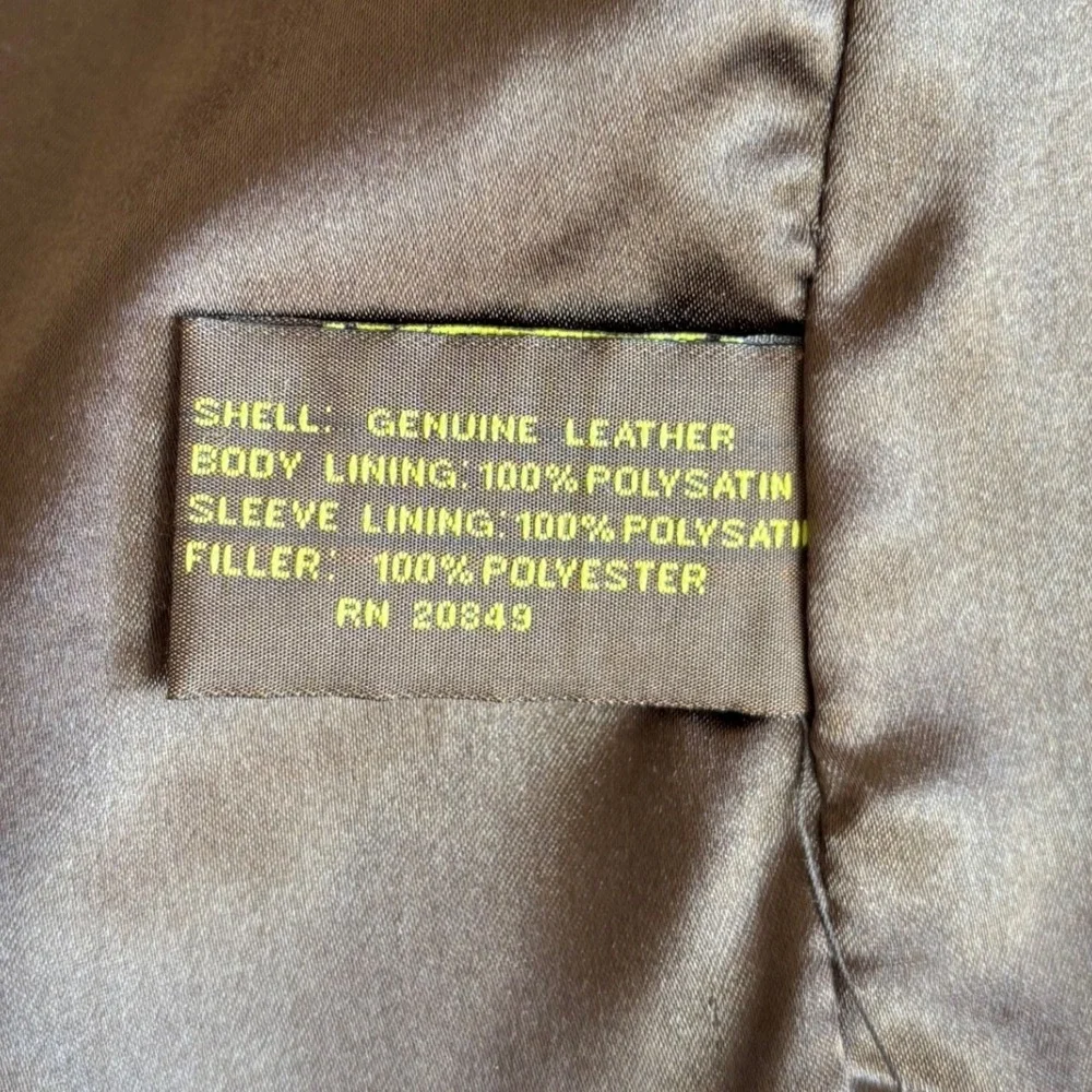 California LA Leather Jacket Brown 2-Button Vintage 80's‎ Size 42 R Mobwife